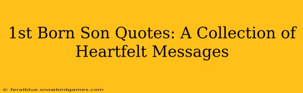 1st Born Son Quotes: A Collection of Heartfelt Messages