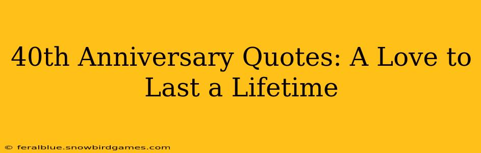 40th Anniversary Quotes: A Love to Last a Lifetime