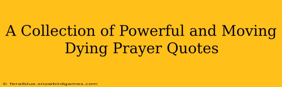 A Collection of Powerful and Moving Dying Prayer Quotes