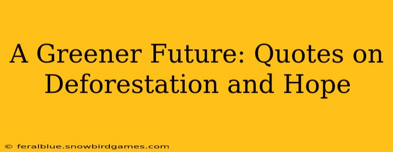 A Greener Future: Quotes on Deforestation and Hope