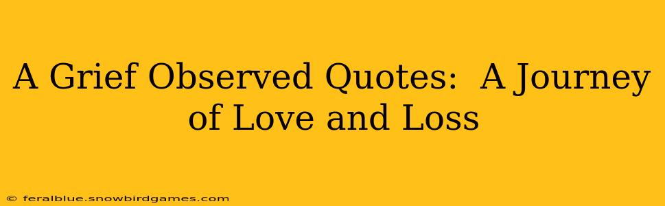 A Grief Observed Quotes:  A Journey of Love and Loss
