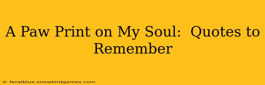 A Paw Print on My Soul:  Quotes to Remember