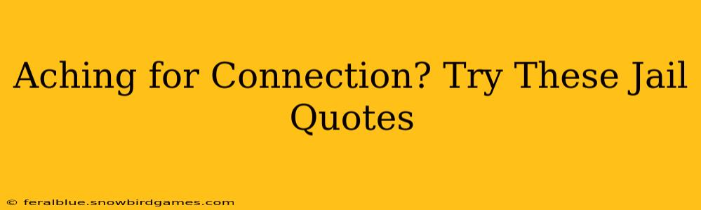 Aching for Connection? Try These Jail Quotes