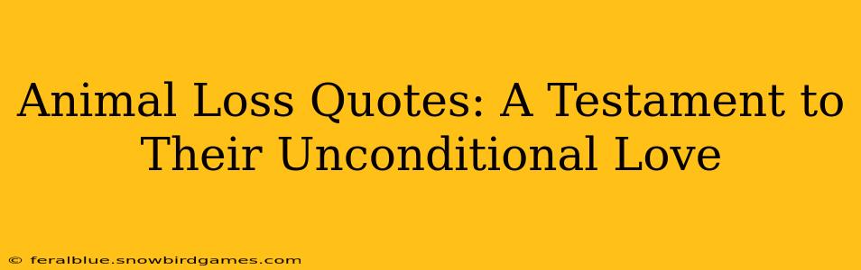 Animal Loss Quotes: A Testament to Their Unconditional Love