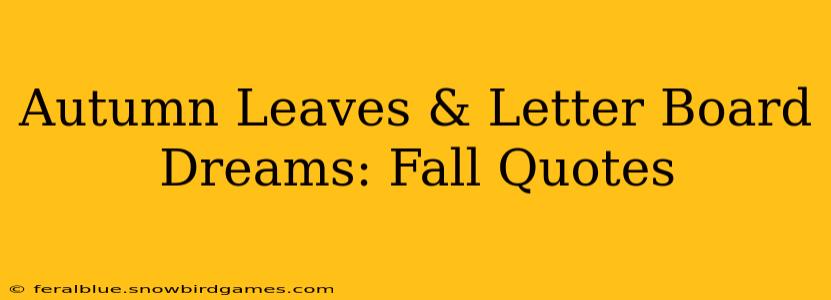 Autumn Leaves & Letter Board Dreams: Fall Quotes