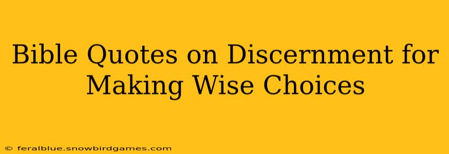 Bible Quotes on Discernment for Making Wise Choices