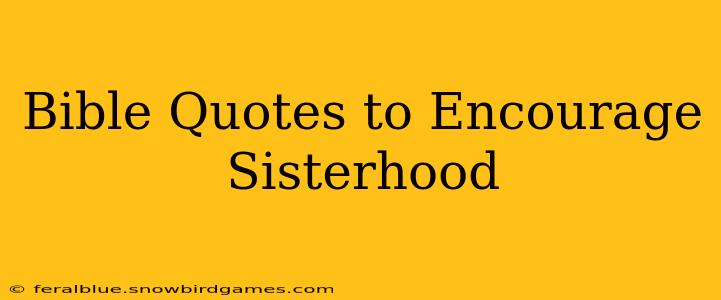 Bible Quotes to Encourage Sisterhood