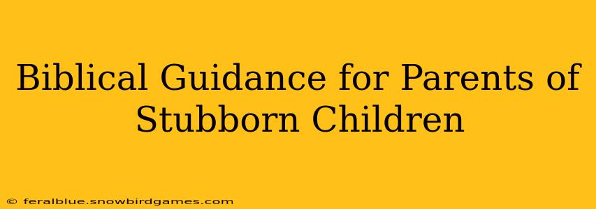 Biblical Guidance for Parents of Stubborn Children