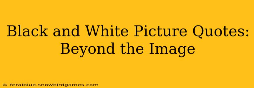 Black and White Picture Quotes: Beyond the Image