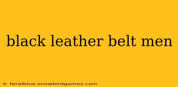 black leather belt men