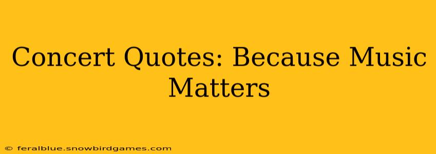 Concert Quotes: Because Music Matters
