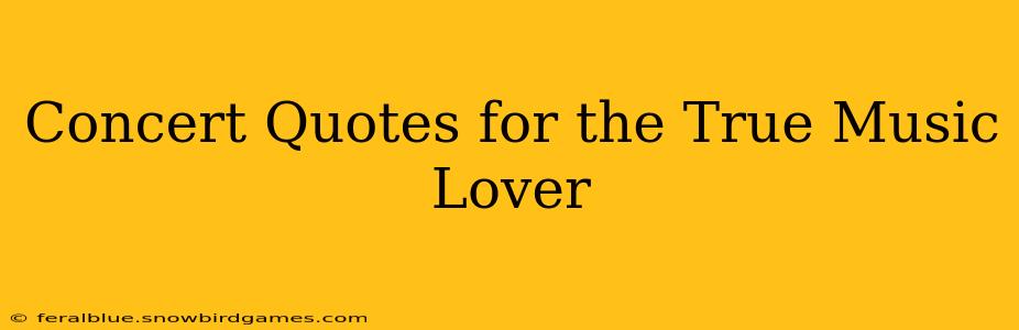 Concert Quotes for the True Music Lover