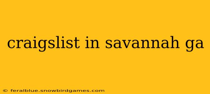 craigslist in savannah ga