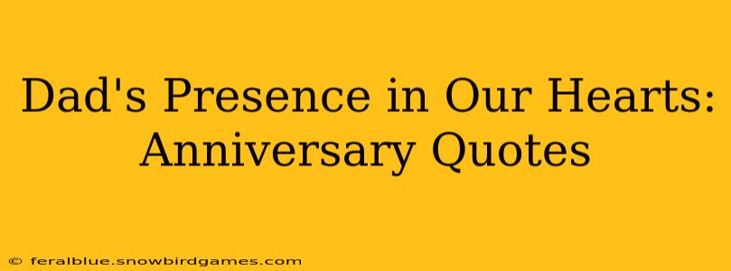 Dad's Presence in Our Hearts: Anniversary Quotes