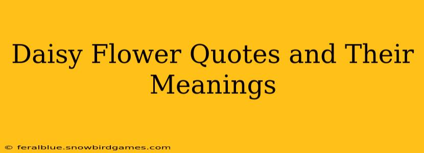 Daisy Flower Quotes and Their Meanings