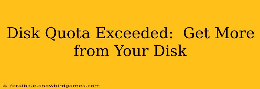Disk Quota Exceeded:  Get More from Your Disk
