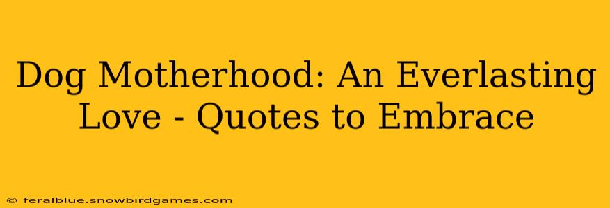 Dog Motherhood: An Everlasting Love - Quotes to Embrace