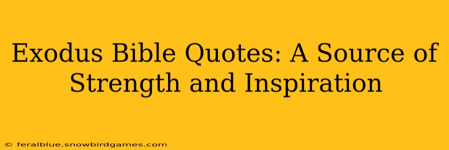 Exodus Bible Quotes: A Source of Strength and Inspiration