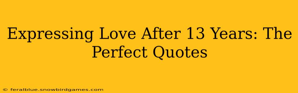 Expressing Love After 13 Years: The Perfect Quotes
