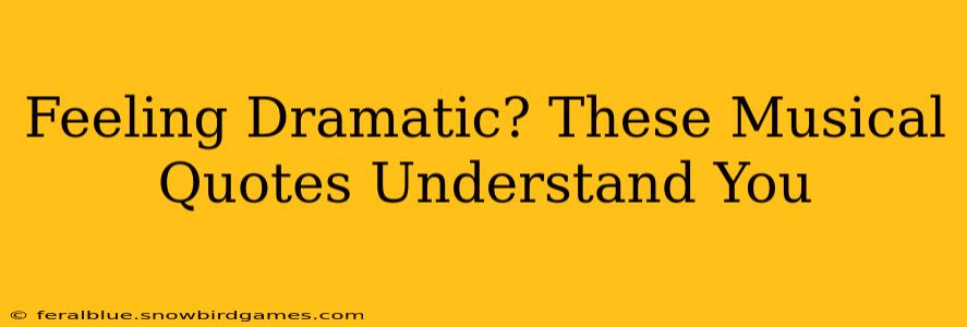 Feeling Dramatic? These Musical Quotes Understand You