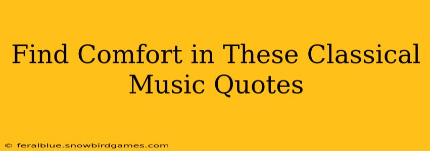 Find Comfort in These Classical Music Quotes