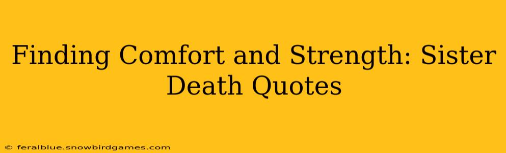 Finding Comfort and Strength: Sister Death Quotes
