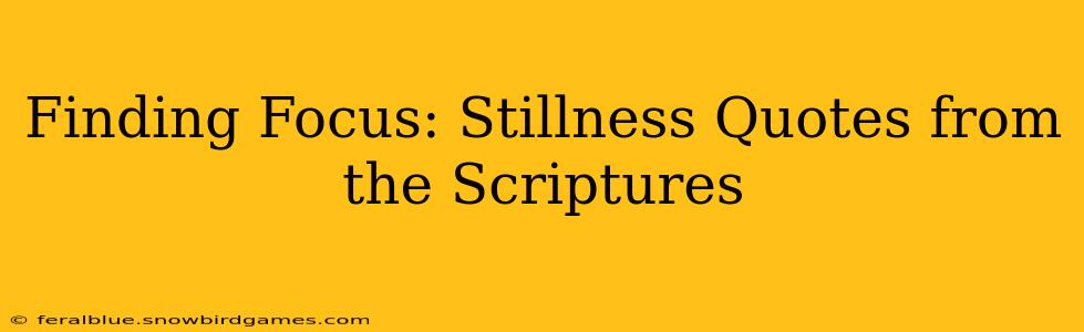 Finding Focus: Stillness Quotes from the Scriptures