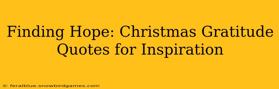 Finding Hope: Christmas Gratitude Quotes for Inspiration