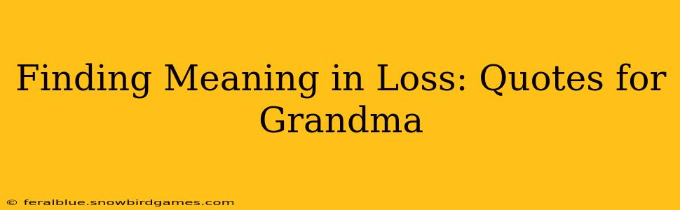 Finding Meaning in Loss: Quotes for Grandma