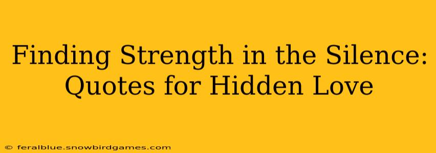 Finding Strength in the Silence: Quotes for Hidden Love