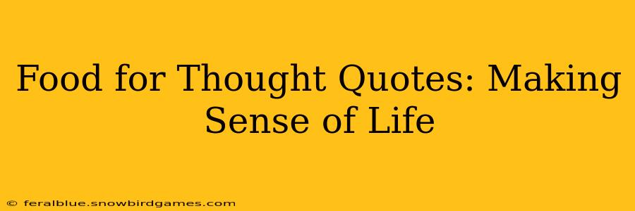 Food for Thought Quotes: Making Sense of Life