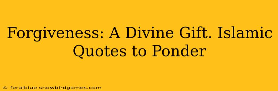 Forgiveness: A Divine Gift. Islamic Quotes to Ponder
