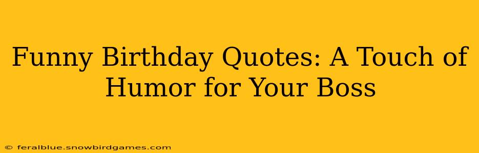 Funny Birthday Quotes: A Touch of Humor for Your Boss