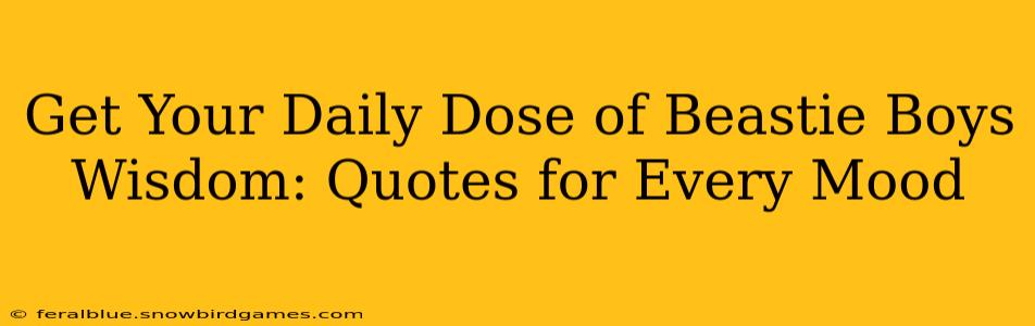 Get Your Daily Dose of Beastie Boys Wisdom: Quotes for Every Mood