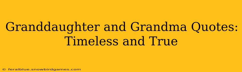 Granddaughter and Grandma Quotes: Timeless and True