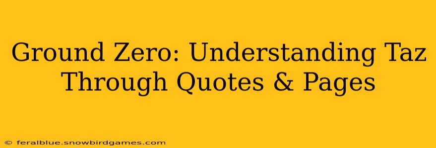 Ground Zero: Understanding Taz Through Quotes & Pages