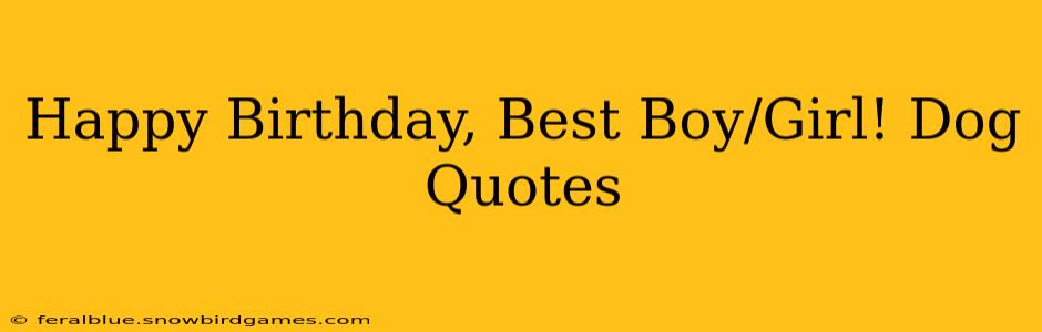 Happy Birthday, Best Boy/Girl! Dog Quotes