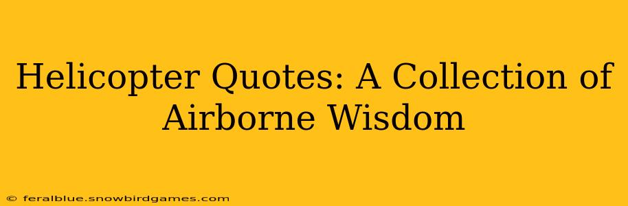 Helicopter Quotes: A Collection of Airborne Wisdom