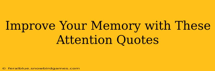 Improve Your Memory with These Attention Quotes