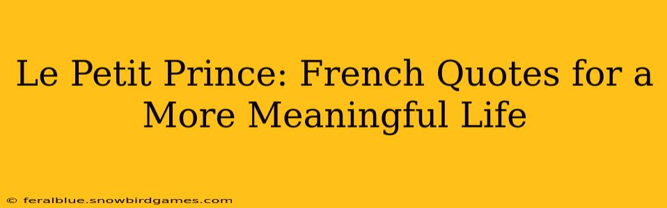 Le Petit Prince: French Quotes for a More Meaningful Life