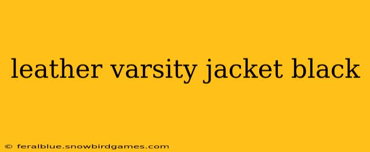 leather varsity jacket black