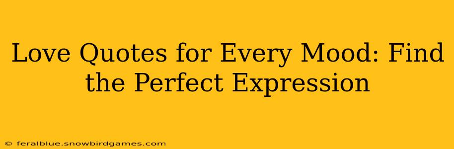 Love Quotes for Every Mood: Find the Perfect Expression