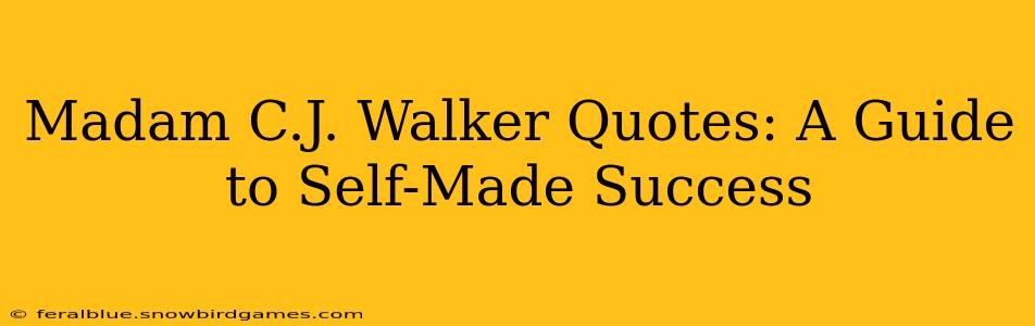 Madam C.J. Walker Quotes: A Guide to Self-Made Success