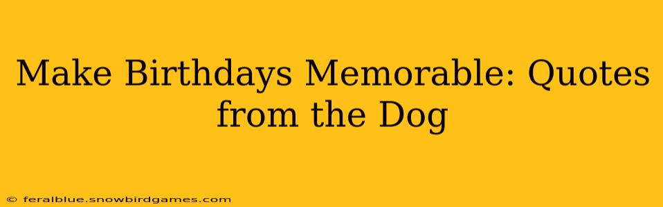 Make Birthdays Memorable: Quotes from the Dog