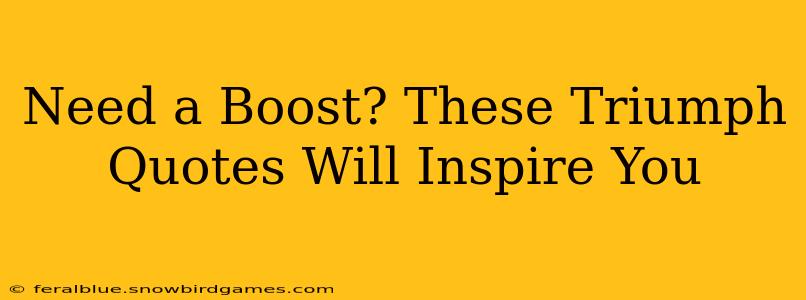 Need a Boost? These Triumph Quotes Will Inspire You