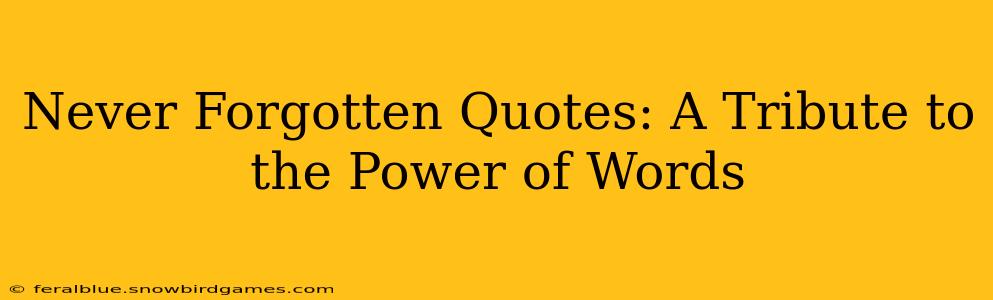 Never Forgotten Quotes: A Tribute to the Power of Words