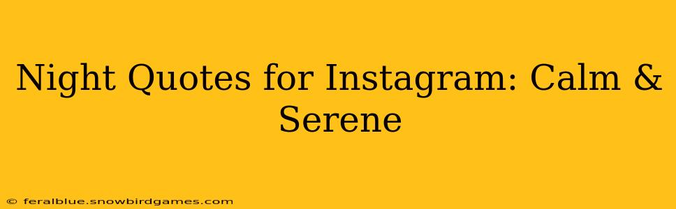 Night Quotes for Instagram: Calm & Serene