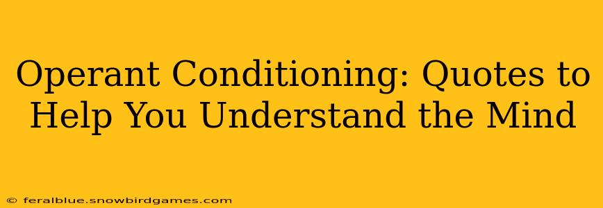 Operant Conditioning: Quotes to Help You Understand the Mind