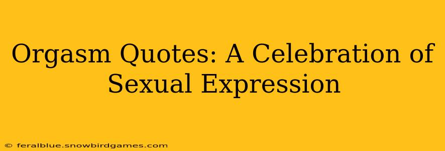 Orgasm Quotes: A Celebration of Sexual Expression