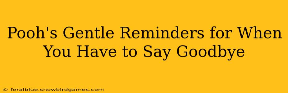 Pooh's Gentle Reminders for When You Have to Say Goodbye